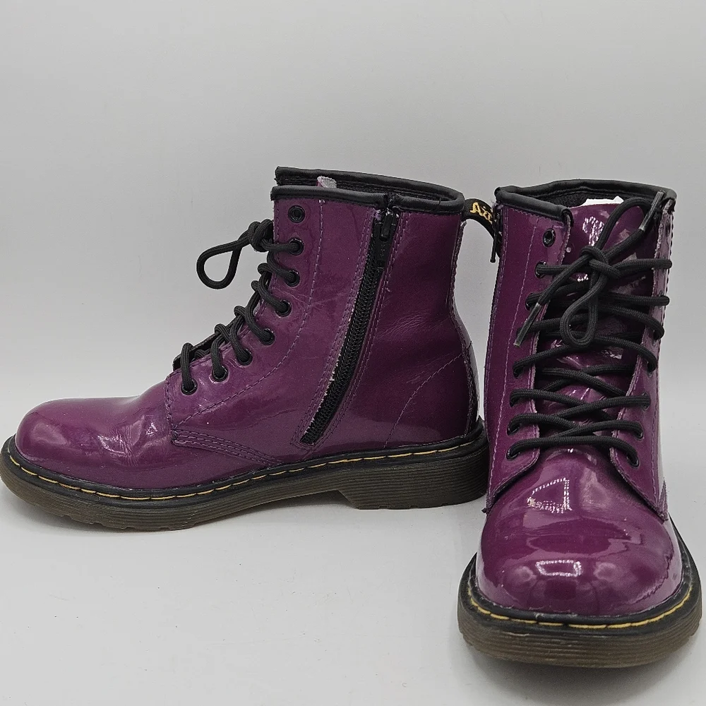 Dr Marten Purple Delaey Combat Boots Size 3